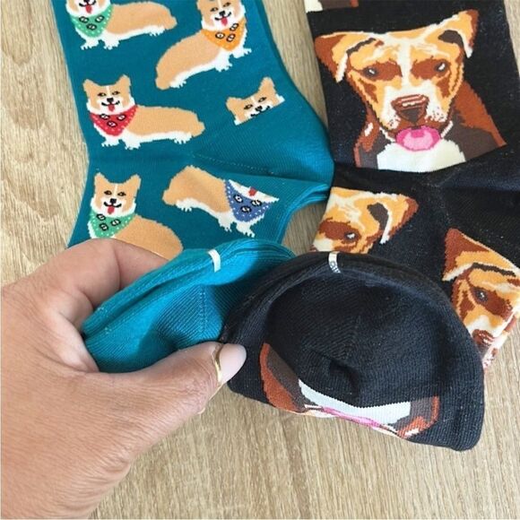 Dog Print Socks Corgi and Pitbull Print Socks - Picture 4 of 4